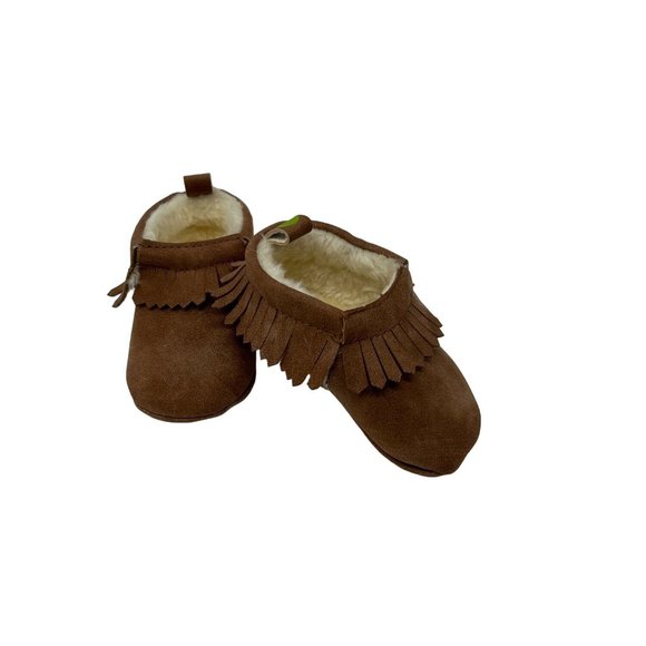 Baby Grey Knit & Faux Fur Boots, & Brown‎ Suede Moccasins - Sizes 0-3 M & 3-6 M - Picture 8 of 14
